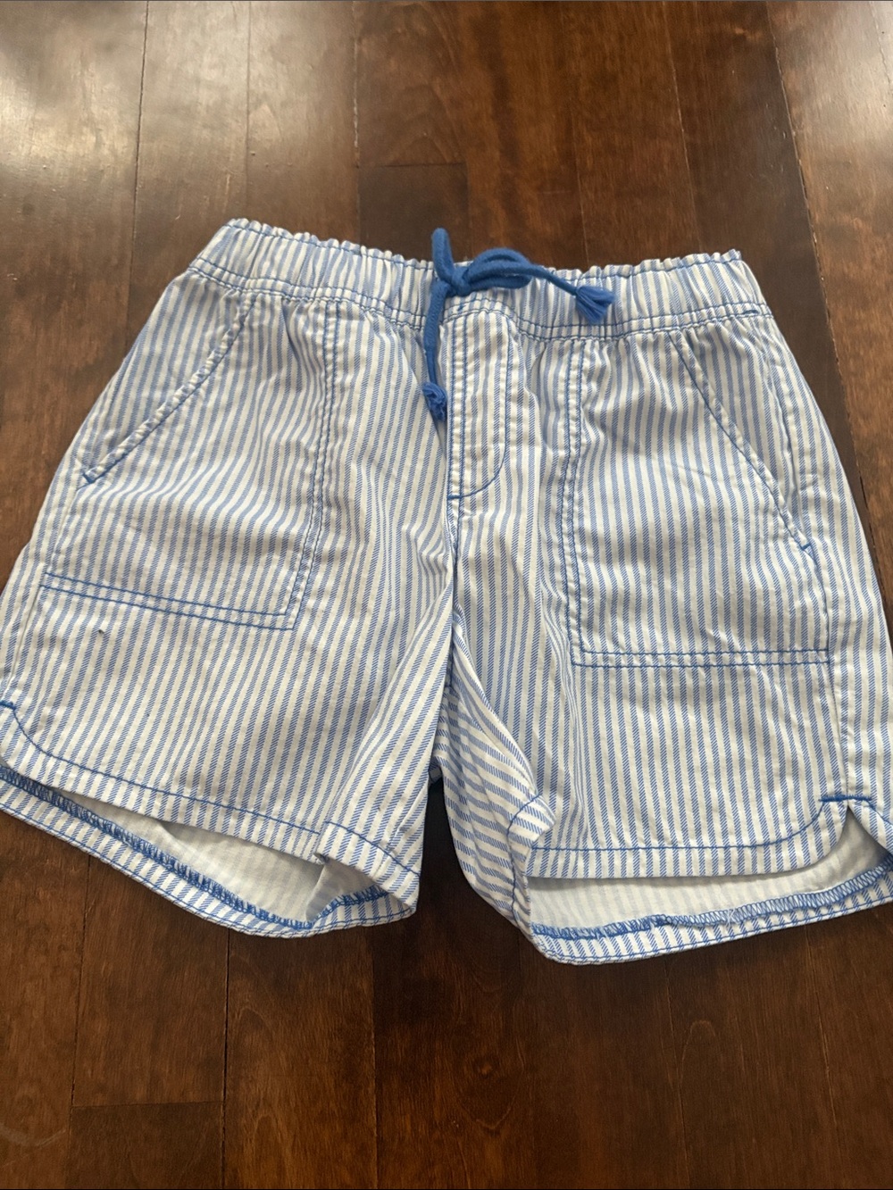 GAP kids Blue and White Striped Casual Drawstring Shorts